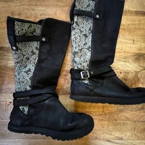 UGG Black and Lace Women's Boots